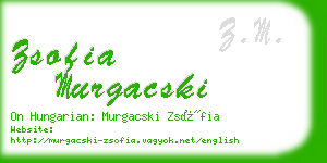 zsofia murgacski business card